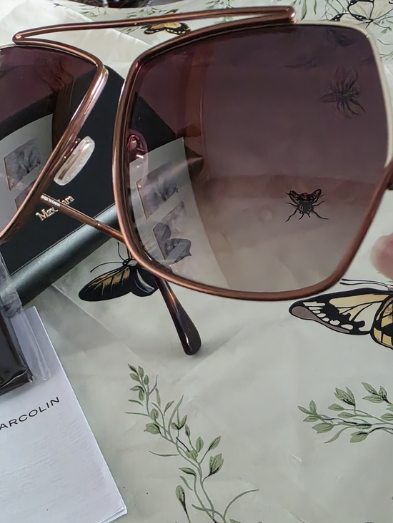 Max Mara Elsa MM0006 Rose Gold Geometric Sunglasses 64mm NWT main image 8